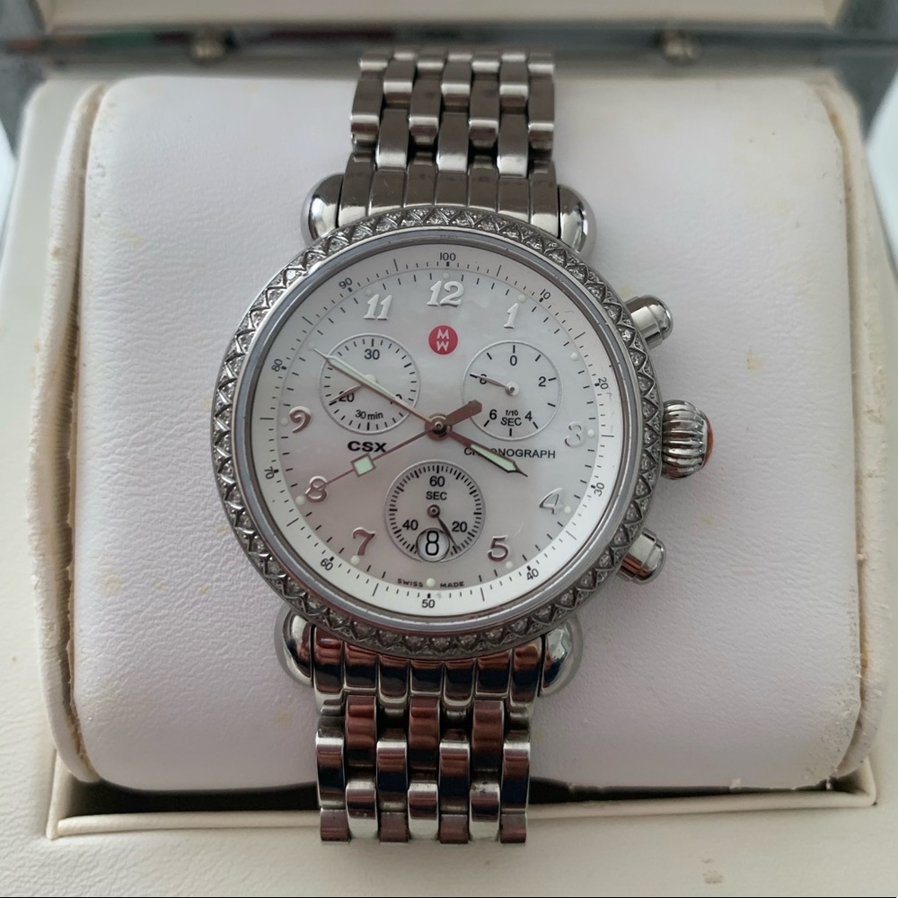 Michele CSX 36 Diamond Bezel Chronograph Watch